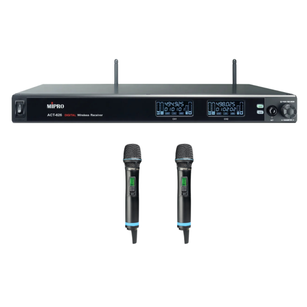 MIPRO ACT‑626 雙頻道無線麥克風主機組｜UHF 數位雙頻道接收器｜48MHz 寬頻接收｜256‑bit 加密｜專業會議、表演首選 MIPRO ACT‑626,ACT‑626 無線麥克風,MIPRO 無線麥克風主機,ACT‑600 系列,UHF 數位無線麥克風,48MHz 寬頻接收麥克風,256‑bit 加密麥克風,企業會議麥克風, MIPRO-ACT‑626無線麥克風主機組,台灣製麥克風, 無線麥克風