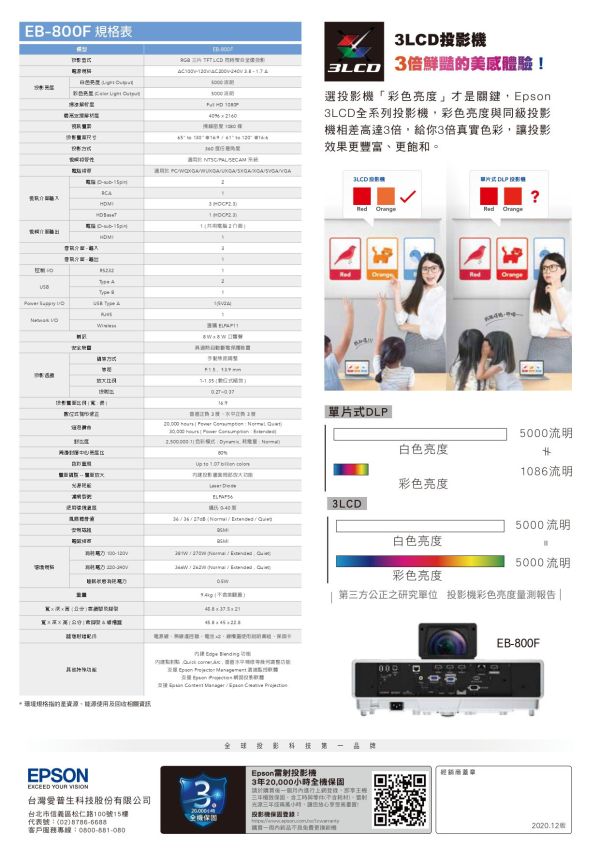 EPSON EB-800F 多用途智慧雷射超短焦投影機 投影機,EPSON 投影機, EPSON  EF-800F, 投影機安裝, 商用投影機, 投影機推薦, 投影機廠商, 會議室投影機, 高亮度投影機, 雷射投影機, 超短焦投影機, EPSON EB-800F 多用途智慧雷射超短焦投影機, 短距投影機, - Epson超短焦投影機