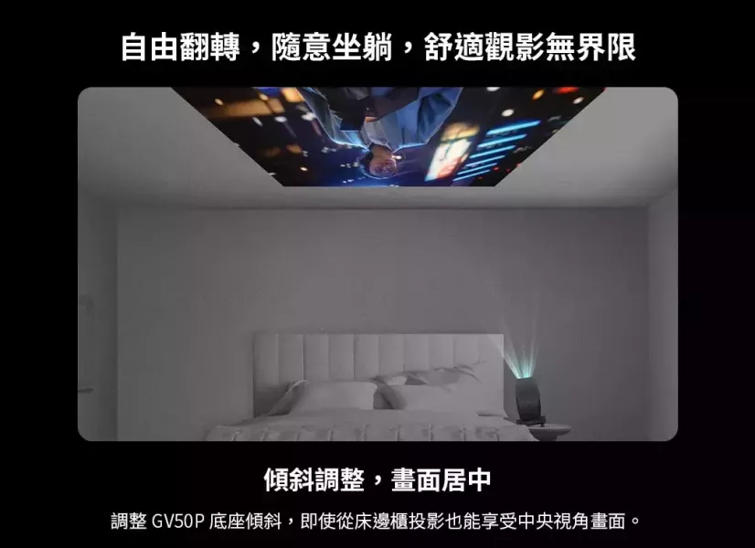 BenQ GV50P 明基 1080p Google TV 雷射智慧微型投影機｜戶外露營/居家娛樂｜便攜式 1080p 雷射投影 BenQ GV50P,明基 GV50P,BenQ 微型投影機,1080p 雷射投影,Google TV 投影機,便攜式投影機,露營投影機,BenQ 智慧投影,2.1 聲道投影機,FHD 微投