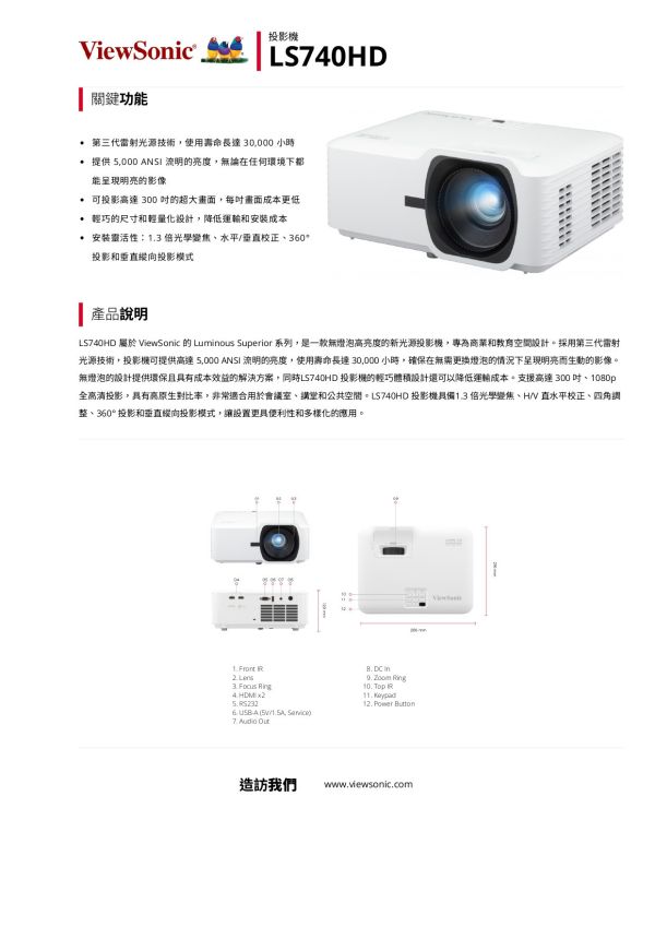 VIEWSONIC LS740HD 雷射投影機 投影機,VIEWSONIC投影機, VIEWSONIC LS740HD 雷射投影機, VIEWSONIC LS740HD, 無線投影機, 投影機安裝, 商用投影機, 投影機推薦, 投影機廠商, 會議室投影機, 高亮度投影機, 雷射投影機