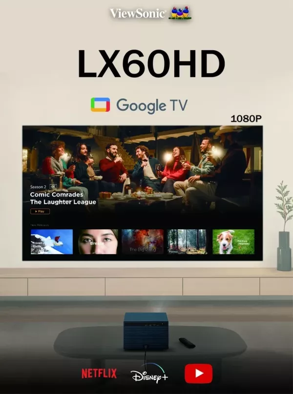 VIEWSONIC LX60HD 1080p Google TV 智慧投影機 投影機, 無線投影機, 投影機安裝, 商用投影機, 投影機推薦, 投影機廠商, 會議室投影機,  劇院投影機, 4k投影機推薦, 小宅投影機, 高亮度家庭劇院投影機, VIEWSONIC LX60HD 1080p Google TV 智慧投影機, VIEWSONIC LX60HD 1080p Google TV 智慧投影機, VIEWSONIC LX60HD