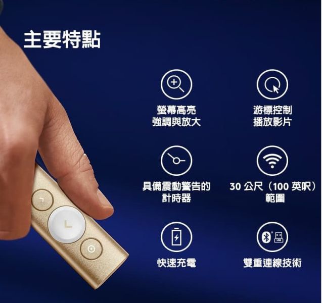 Logitech 羅技SPOTLIGHT 簡報遙控器 Logitech Spotlight,羅技簡報器,Spotlight 簡報筆,簡報遙控器,簡報筆推薦,  無線簡報器, 簡報器 USB,簡報器 藍牙,PPT 遙控器, 綠光簡報器, 紅光簡報器, 簡報筆 spotlight