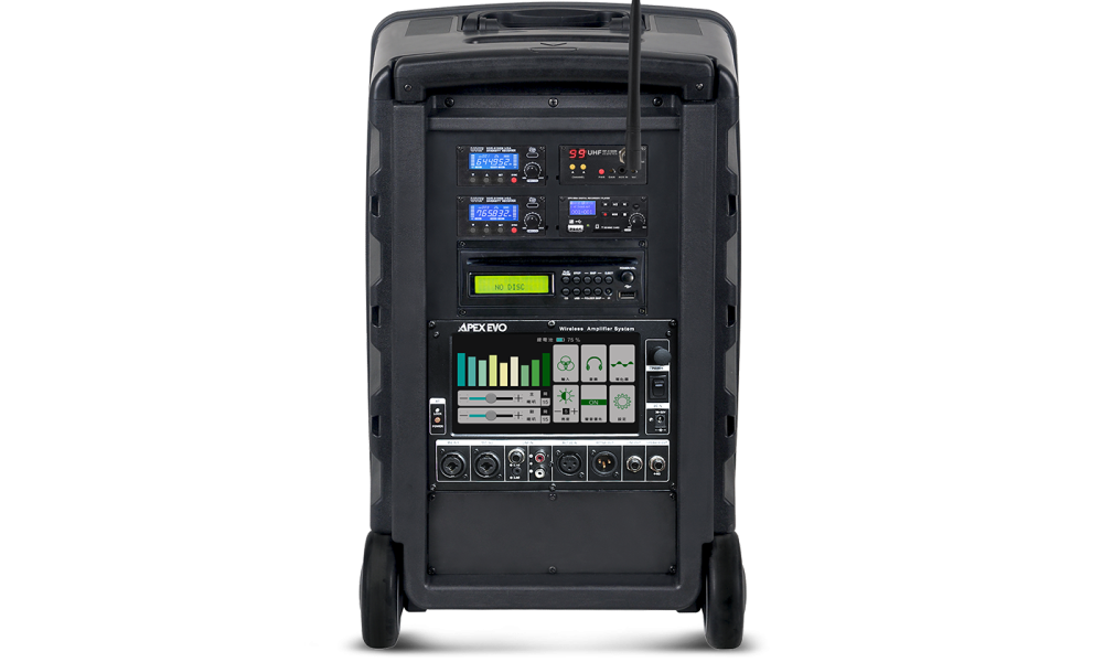 CHIAYO APEX EVO 液晶觸控無線混音擴音機｜多頻道混音・藍牙音訊｜適用教學/會議/戶外活動｜高功率行動音響系統 移動式擴音機, 移動式音響, 小金剛, 小蜜蜂, 喊話器 - CHIAYO APEX EVO,APEX EVO 擴音機,CHIAYO 無線擴音機,液晶觸控擴音機,DSP 擴音系統,無線混音擴音機,行動擴音機,教學擴音設備,會議擴音機,戶外活動音響,導覽擴音設備,多頻道無線麥克風,藍牙擴音機,便攜式 PA 系統,中大型擴音設備,商業活動音響