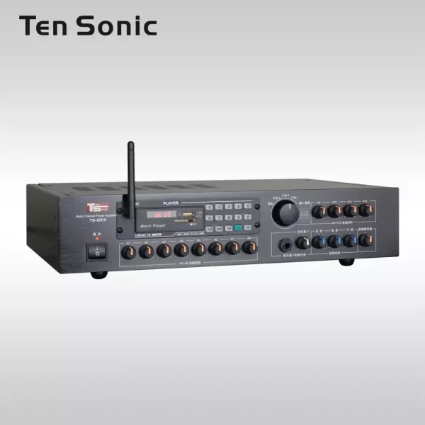 Ten Sonic TS-12CH 立體聲(45Wx12CH) 商用擴大機 TenSonic TS-12CH 商用分區擴大機, 廣播擴大機,卡拉OK擴大機,綜合擴大機, TenSonic TS-12CH, 擴大機安裝, 廣播設備, 商用擴大機, 分區擴大機, 餐廳用擴大機