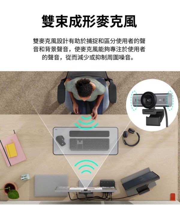 Logitech 羅技 VC Brio Pro 705 商務網路攝影機｜4K｜AI 自動取景｜低光源補償｜企業視訊會議｜石墨黑 Logitech Brio Pro 705, 羅技 Brio Pro 705,Logitech 商務攝影機,4K 網路攝影機,視訊攝影機推薦,企業視訊設備,Zoom 攝影機,Teams 攝影機,USB‑C 攝影機,低光源補償攝影機,AI 自動取景攝影機,羅技視訊會議設備