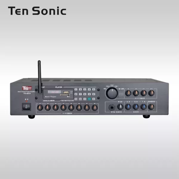 Ten Sonic TS-12CH 立體聲(45Wx12CH) 商用擴大機 TenSonic TS-12CH 商用分區擴大機, 廣播擴大機,卡拉OK擴大機,綜合擴大機, TenSonic TS-12CH, 擴大機安裝, 廣播設備, 商用擴大機, 分區擴大機, 餐廳用擴大機