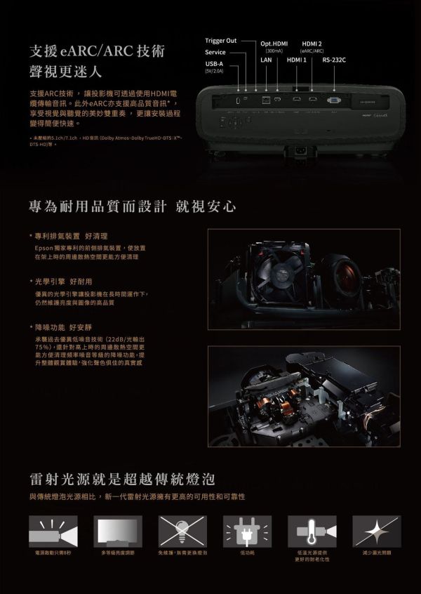 EPSON EH‑QB1000B｜4K 雷射 3LCD 旗艦家庭劇院投影機｜HDR 強化｜4K 日製鏡頭｜4K 動態插補｜雷射光源｜頂級劇院首選 EPSON EH‑QB1000B,EPSON投影機,4K投影機,雷射投影機, 家庭劇院投影機, EPSON 雷射電視, 雷射劇院投影機, 大畫面投影機, 4K 日製鏡頭