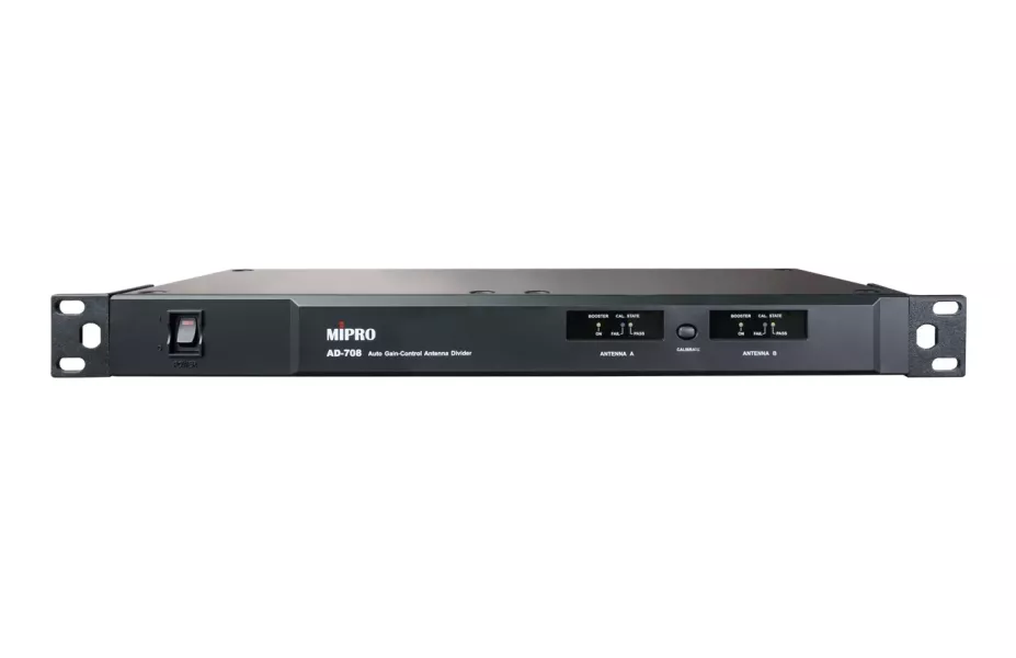 MIPRO AD-708 UHF 寬頻四頻道自動增益控制天線分配器 MIPRO AD-708 UHF 寬頻四頻道自動增益控制天線分配器, MIPRO AD-708,寬頻天線,定向對數天線, 雙功天線,無線麥克風天線,高增益天線,專業舞台天線,廣播演出天線