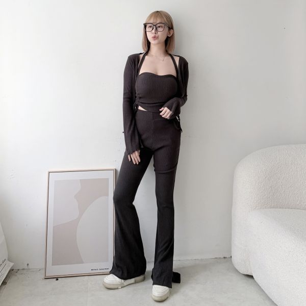 背心抽繩3件套褲裝 