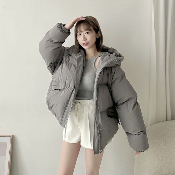 連帽麵包鋪棉外套 