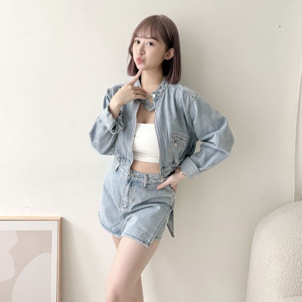 騎士牛仔短版外套 