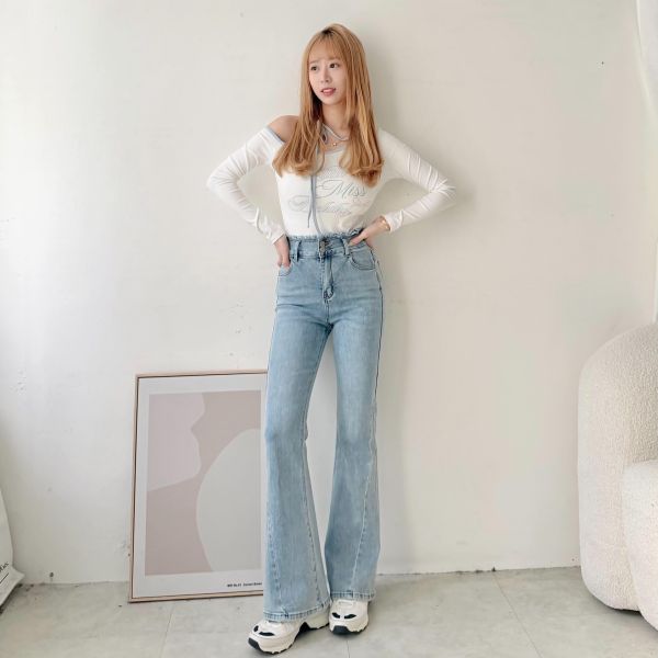 後口袋蝴蝶結牛仔褲 