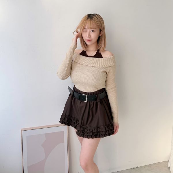 一字領假2件上衣 