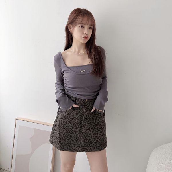 側抽繩2件式上衣 