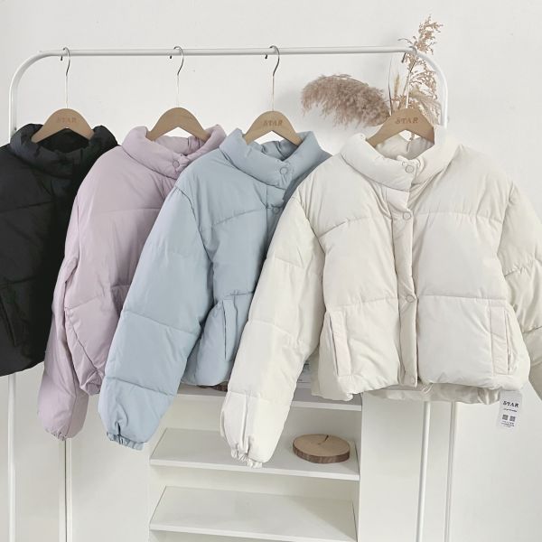 立領鋪棉麵包外套 