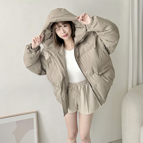 連帽麵包鋪棉外套 