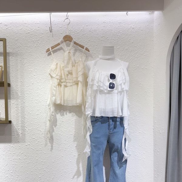 細帶荷葉背心 