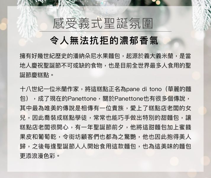 【BOZZ聖誕限定】潘那朵尼水果麵包 