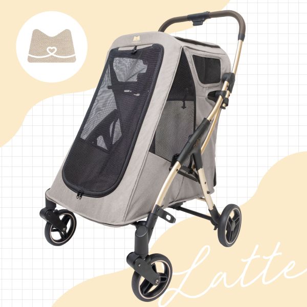 Puff 全方位寵物推車 - 拿鐵棕 Latte 