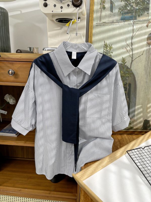 (預購)假兩件式襯衫短袖 