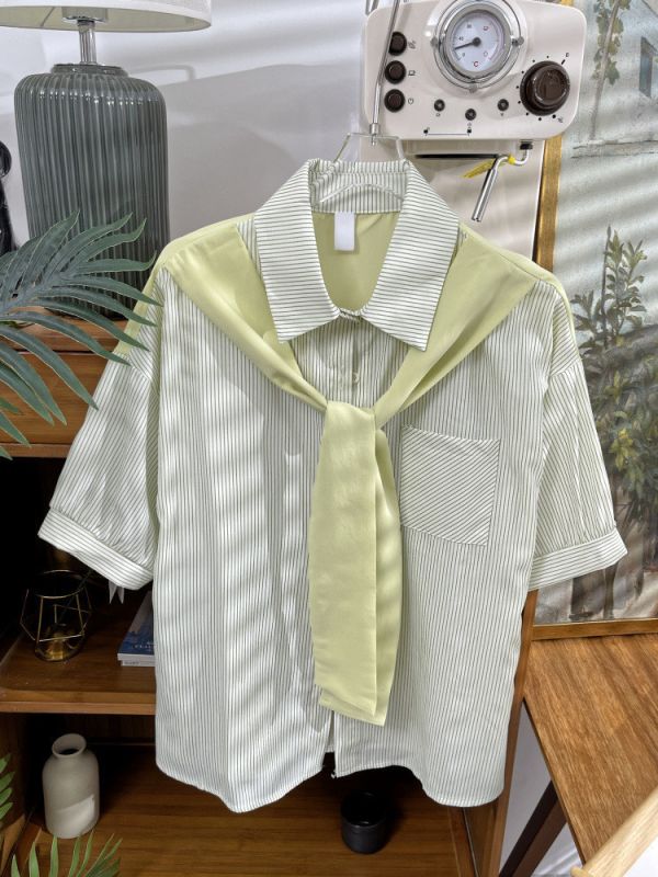 (預購)假兩件式襯衫短袖 