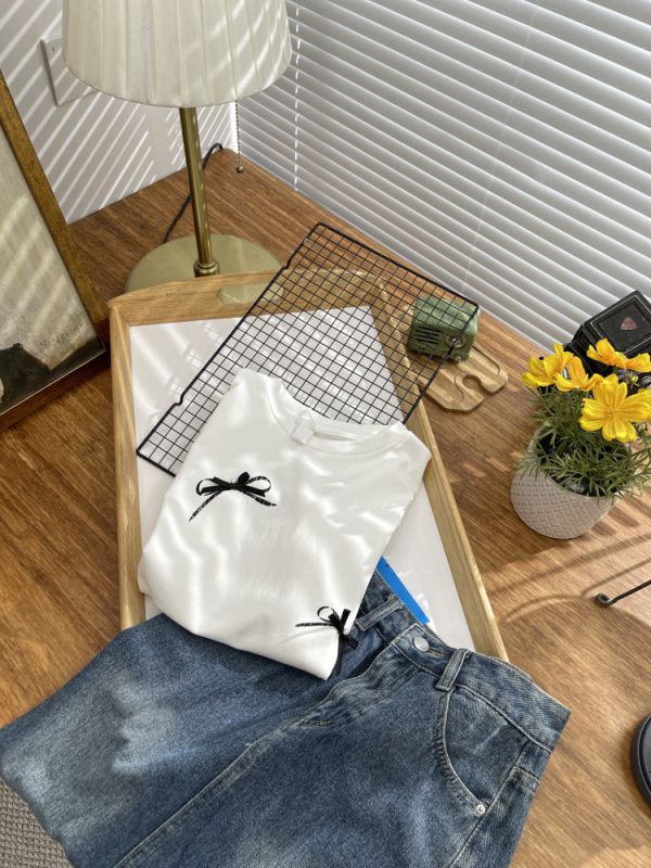 (預購)蝴蝶結珍珠短袖 