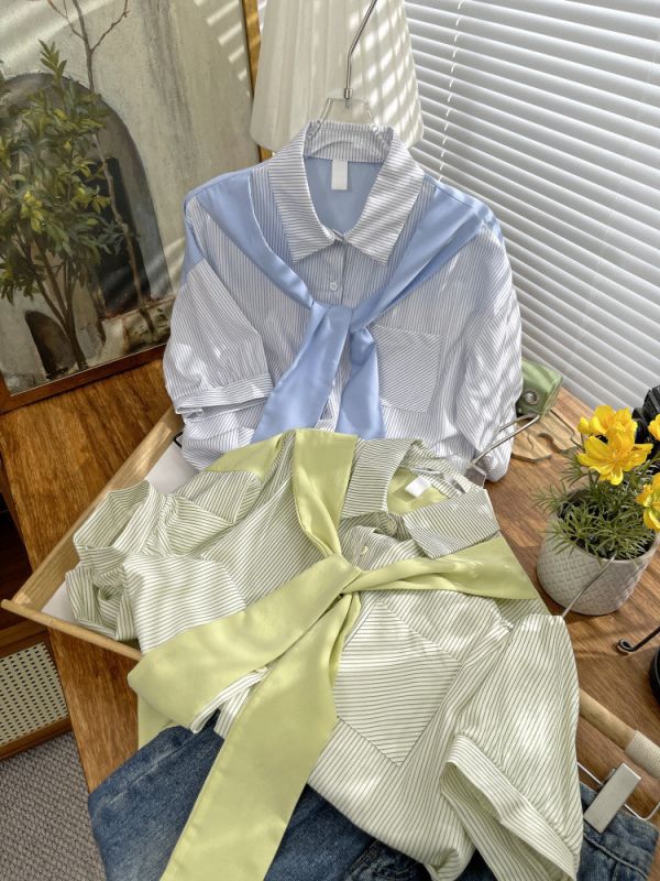 (預購)假兩件式襯衫短袖 