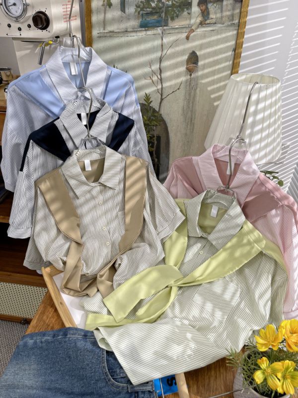 (預購)假兩件式襯衫短袖 