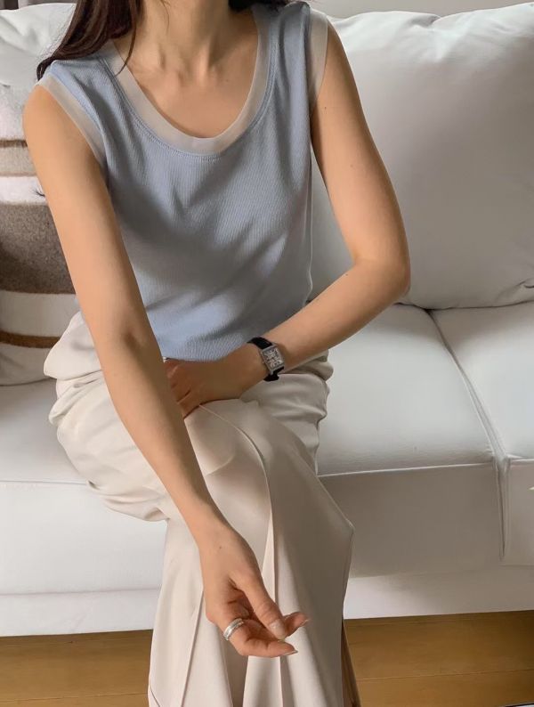 正韓簡約純色無袖背心 無袖背心