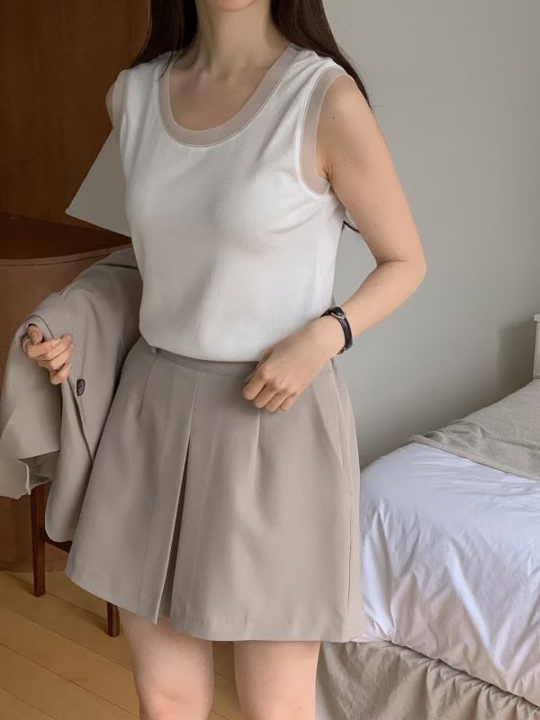 正韓簡約純色無袖背心 無袖背心