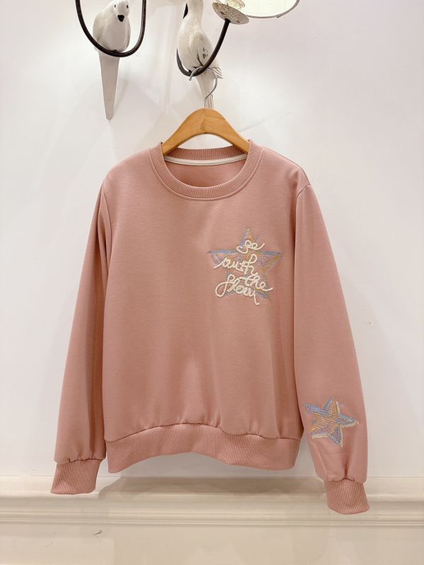 星芒刺繡柔軟微厚棉衣 棉質上衣,刺繡上衣,立體刺繡,休閒上衣,微厚上衣,圓領上衣,百搭上衣,秋冬上衣