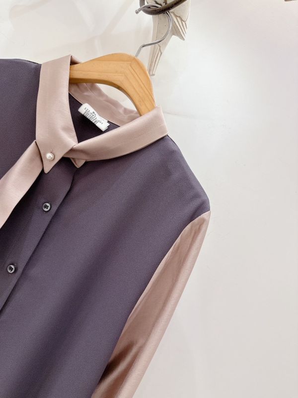 都會微雅拼接綁帶襯衫 拼接襯衫, 綁帶襯衫, 通勤上衣, 優雅襯衫, 氣質上衣, 排扣襯衫, 都會風上衣, 韓系襯衫, 修飾版型上衣