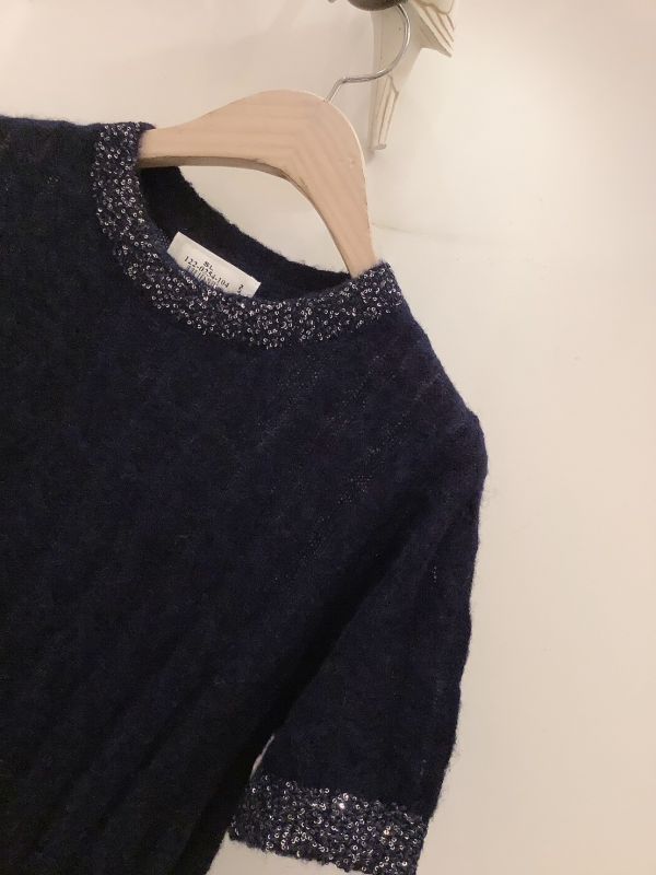 夜光呢語．針織亮邊短袖上衣 針織上衣,短袖針織,韓系上衣,秋冬上衣,氣質上衣,法式風上衣,韓國女裝,百搭上衣