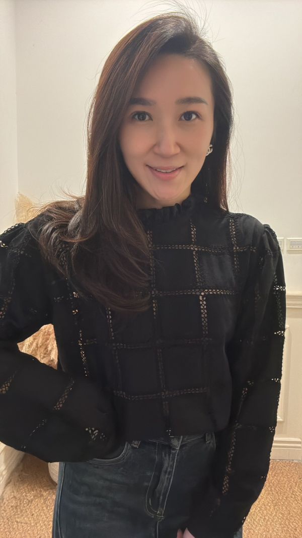 格影蕾絲鏤空襯衫 蕾絲上衣,鏤空襯衫,立領襯衫,荷葉邊上衣,女裝襯衫,氣質女裝,蕾絲拼接上衣