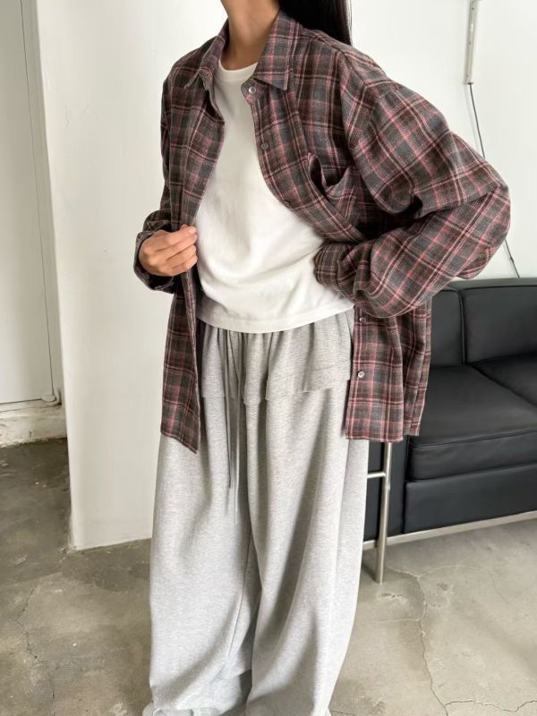 秋調格序襯衫 格紋襯衫,韓系襯衫,秋冬襯衫,寬鬆襯衫,休閒襯衫,慵懶風穿搭,格子襯衫推薦,氣質女裝,正韓服飾