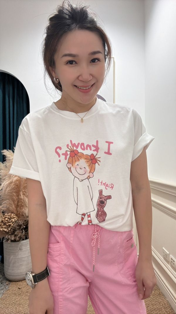童趣插畫組合 插畫T恤,女孩插畫T恤,童趣圖案上衣,卡通圖案T恤,手繪風T恤,療癒系T恤,短袖插畫T,俏皮風格上衣