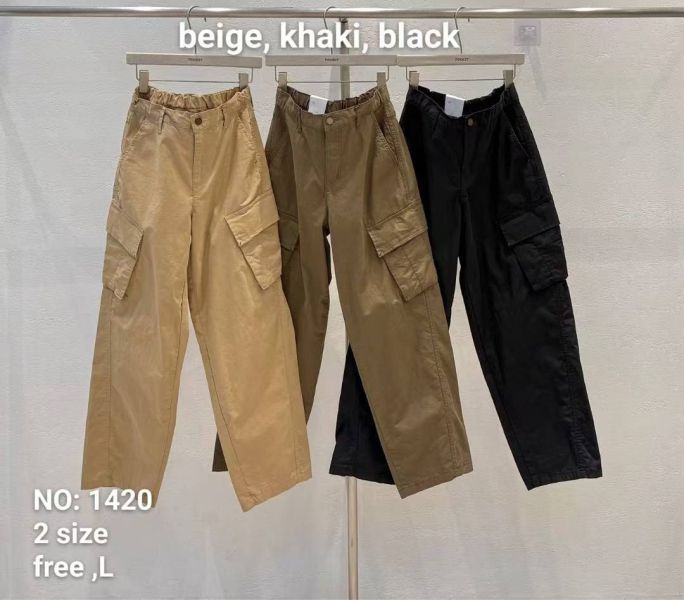 俐挺雙袋工裝褲 工裝褲,雙口袋長褲,女裝工裝褲,直筒長褲,寬版長褲,立體口袋設計