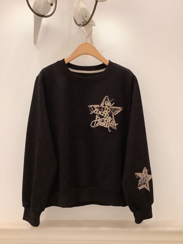 星芒刺繡柔軟微厚棉衣 棉質上衣,刺繡上衣,立體刺繡,休閒上衣,微厚上衣,圓領上衣,百搭上衣,秋冬上衣