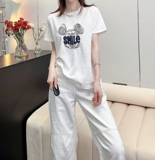 Le molt 微笑線條Tee 米妮T恤,Mickey上衣,卡通T恤,休閒Tee,可愛短袖,百搭上衣,減齡穿搭,韓系風格,簡約童趣T恤,女裝T恤推薦
