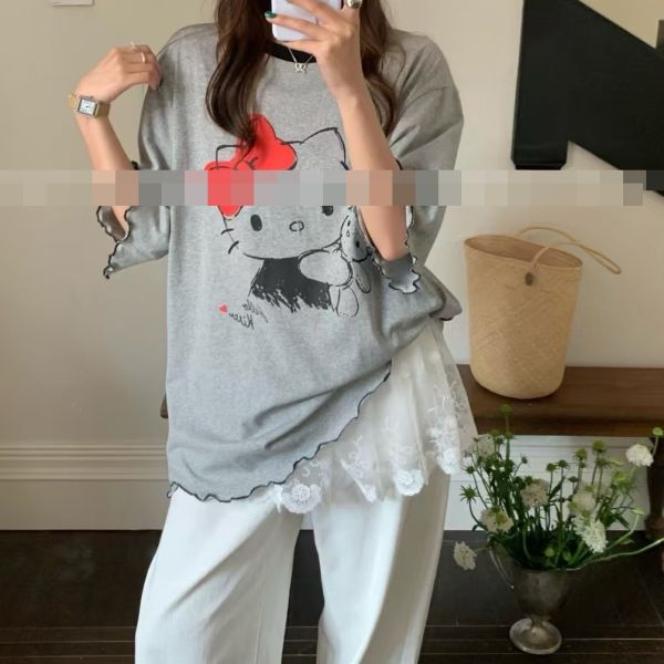 Le molt 甜美撞色卡通圖案圓領T恤 擁有滿滿的少女心 t恤