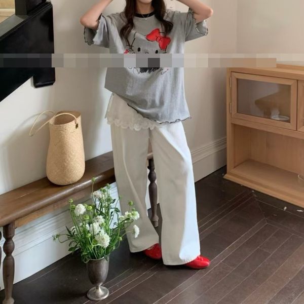 Le molt 甜美撞色卡通圖案圓領T恤 擁有滿滿的少女心 t恤