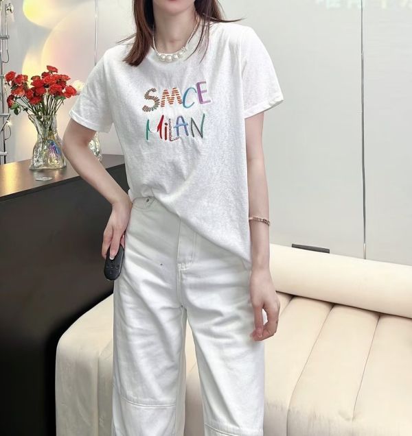 Le molt 棉麻彩字潮感Tee 棉麻T恤,韓系穿搭,街頭風T恤,寬鬆短袖,夏季T恤推薦,刺繡字母T,休閒百搭上衣,女生T恤,