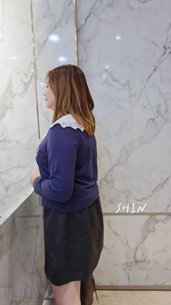 兔子蕾絲領T(藍/紫) 