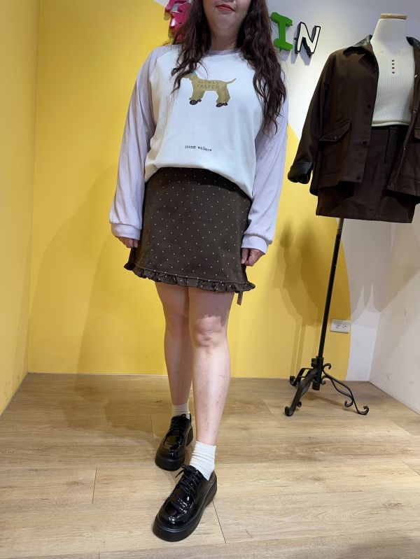 點點荷葉短褲裙(藍/黑/咖) 