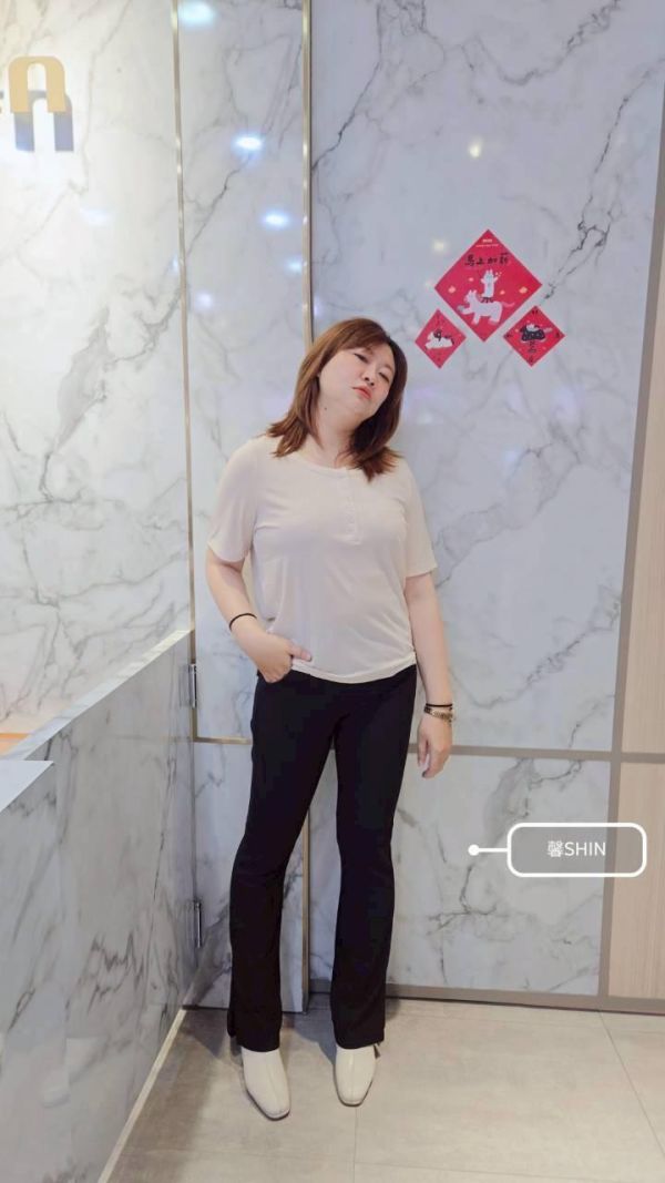 涼感棉排釦上衣(白/粉/黑) 