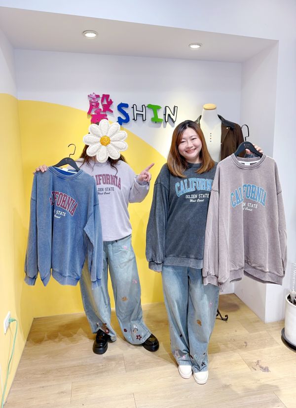 加州水洗長袖T(黑/咖/紫/橘紅/藍) 