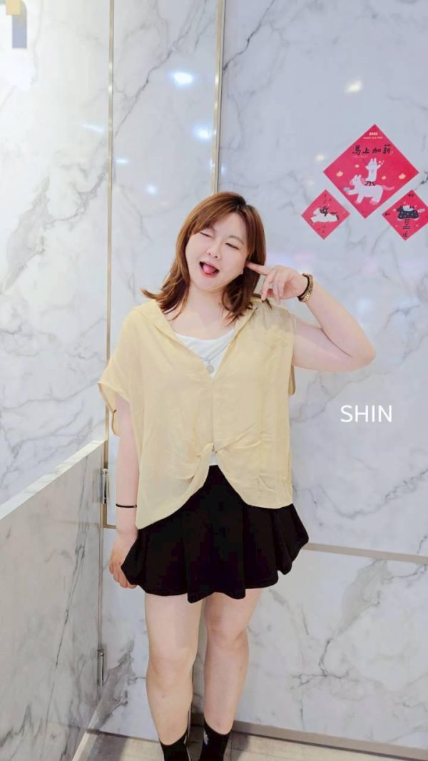 真兩件背心+項鍊襯衫(芥黃/粉/深藍) 