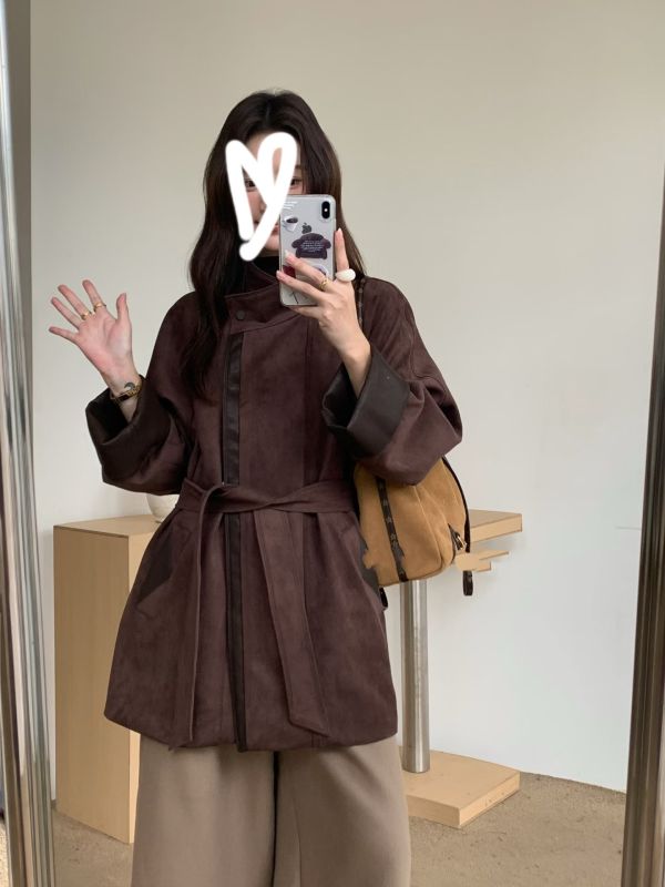 麂皮風衣外套(卡其/深咖/深灰) 