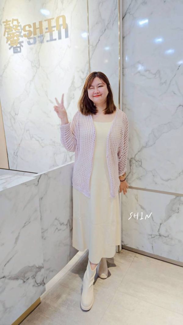 大洞洞針織慵懶罩衫(黑/紫/藍/杏/卡) 