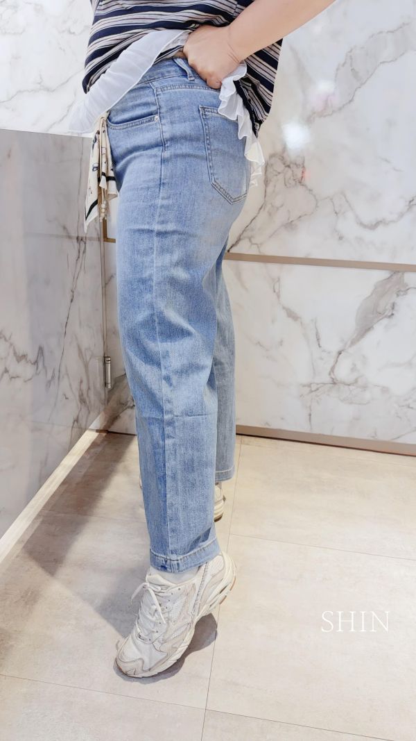 有皮帶有絲巾有氣質的九分奶奶褲(深/淺) 